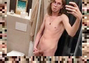 Twink with long hair and long cock