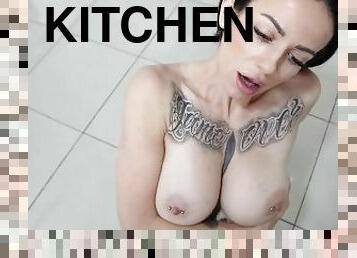 Petite Vegan Girlfriend With BIG TITS Fucked In The Kitchen While Trying To Cook - Melody Radford