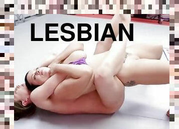 Lesbian Wrestling Sex As Cheyenne Jewel Wrestles Busty Nadia White Then Strapon Fucks Her