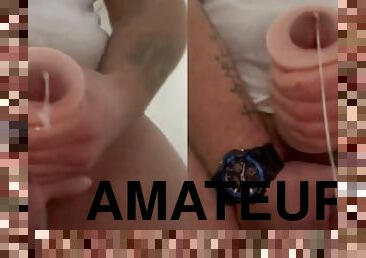 Solo Male Moans & Blows A Massive Load After Fucking A New Anal Fleshlight With His 9 in Cock