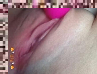 Playing with my pussy using my vibrator