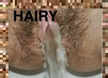 How Women do a Piss  Hairy Pussy Peeing Close Up Short video