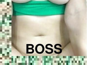 My boss wife jumps on my dick and shakes her big tits
