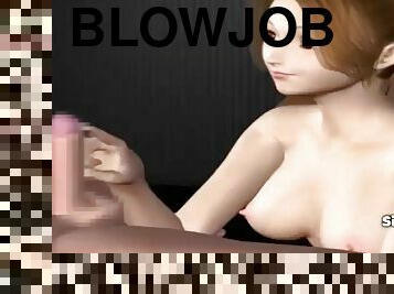 Horny big tits anime slut blowjob sex