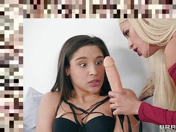 Lesbian Mom Is Gonna Fuck Innocent Brunette Teen By Strapon - Abella Danger And Luna Star