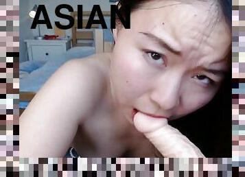 Asian Girlfriend Yiming Curiosity -Step Daddy work from home, let me deepthroat you under desk