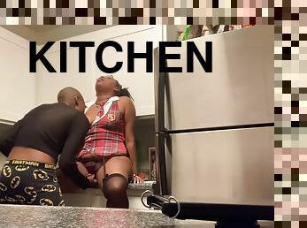 Fingered In The Kitchen With Lesbian Fingering