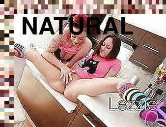 Lezzie BFF - Big Natural Tits Lezzie Strap-On Fuck