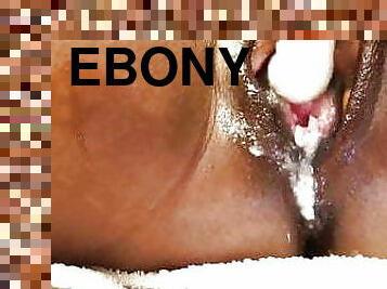 Ebony babe having an intense creamy masturbation