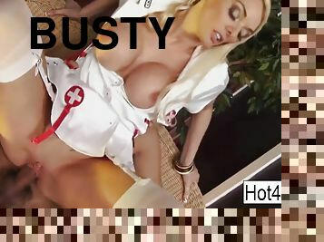 Busty Blonde Nurse Takes Great Care Of A Cock