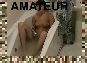 Amateur is masturbating in the bathroom