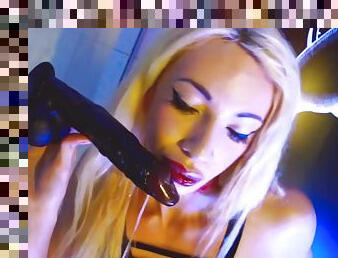 TS Gloryhole Fantasy - Sasha de Sade sissy bimbo slut sucking & gagging BBC