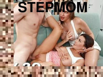 DAY 20 - Step Mom Teaches Sex step Son and GF Luna Roulette in Threesome