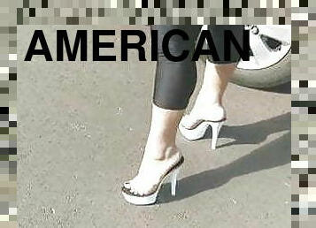 американки, белые, ботинки, на-шпильках