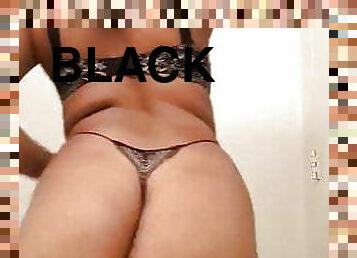 Black bitch striptease big tits