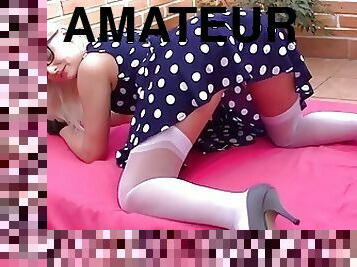 Hot amateur Katy with sexy Dress in Doggystyle position