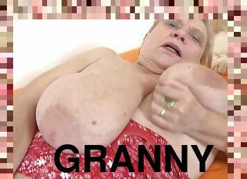 Huge tits, big fat ass and insatiable pussy. Granny Brunhild