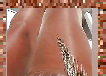 Suntan pantyhose tease