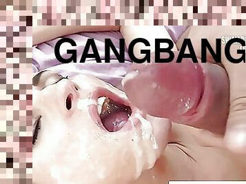 BTS with Victoria Daniels in Gangbang and Blowjob Bukkake