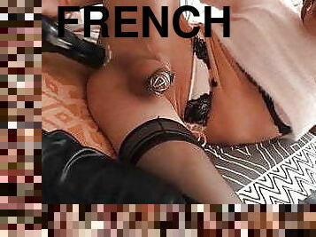 French TS slut fucking dildo