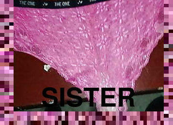 Before sister puts on her panties I cum on them