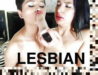 Lesbians Buddy Helping Each Other To Suck Toy Dildo