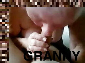 Granny swallow cum