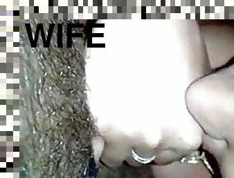 FRIENSD WIFE SUCKING COCK AND DRINKING CUM 