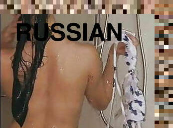 banyo-yapma, mastürbasyon-masturbation, rus, duş, esmer-kadın, muziplik