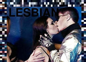 lezbijka, trojček, poljubljanje, angel, bikini, biseksualci, rjavolaske, tattoo