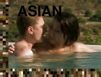 Using Her Asian Body To Massage Him