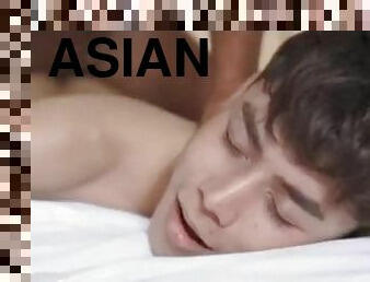 Breeding Asian boy Austin in front of his boyfriend