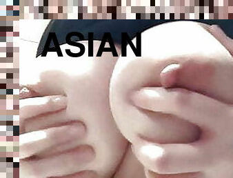 азиатки, големи-цици, огромни, мастурбация, масаж, цици