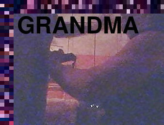 Grandma sucking young dick when her husband workin