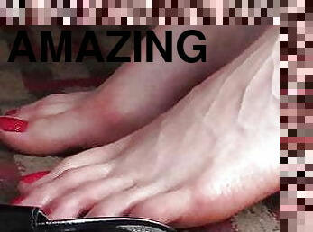 Amazing sweaty feet tease