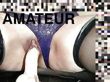 orgasme, giclée, amateur, milf, maison, bas, sale, pute, américaine, gode