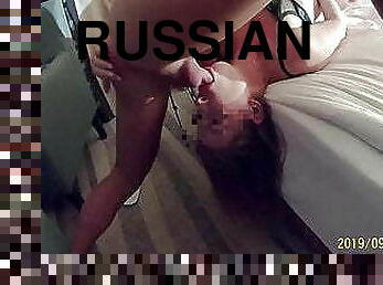 Russian sexwife gets deepthroated hard