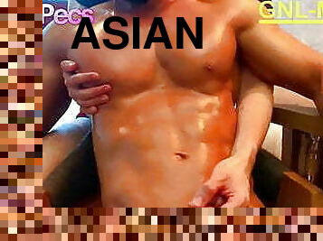 Hot Asian guy getting muscle worshipped and nipple played!