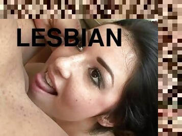 Interracial lesbian sex with a hot ebony bitch
