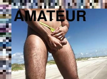 masturbación, al-aire-libre, público, delgada, amateur, gay, latino, playa, lengua