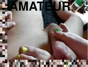 Hard Amateur Footjob with Neon Nails #1