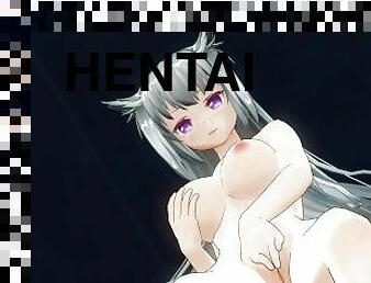 3D HENTAI masturbates before bed and cums