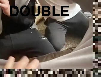 Double worship of masters sweaty feet, cock and balls