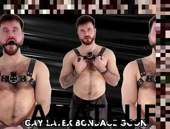 Gay latex bondage goon