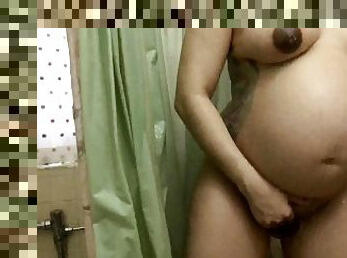 Masturbating while pregnant in the shower