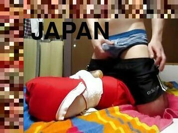 Japanese amateur, cumshot swinging hips to artificial vagina wearing camouflage pants