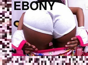 Arching Back In White Panties Poking Out Ebony Teen Ass Wiggling by Msnovember for Sheisnovember 4k