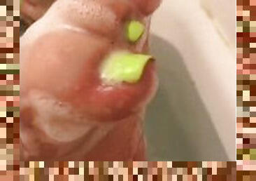 Washing My Dirty Feet (NEON GREEN TOES)