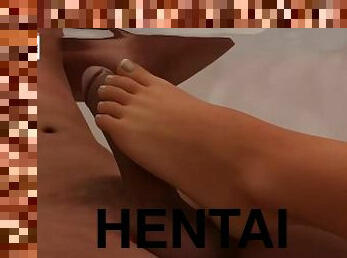 kupanje, hentai, 3d, sa-stopalom