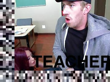 Snotty teacher monique alexander sucks his rod in the back of the classroom